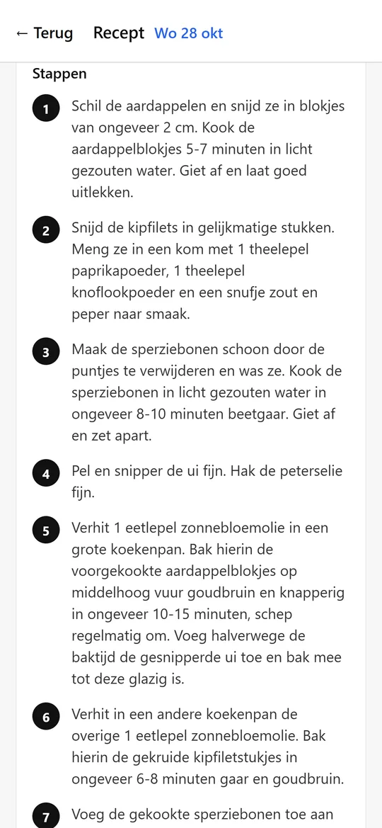 Schermafbeelding KitchenCompass: recept
